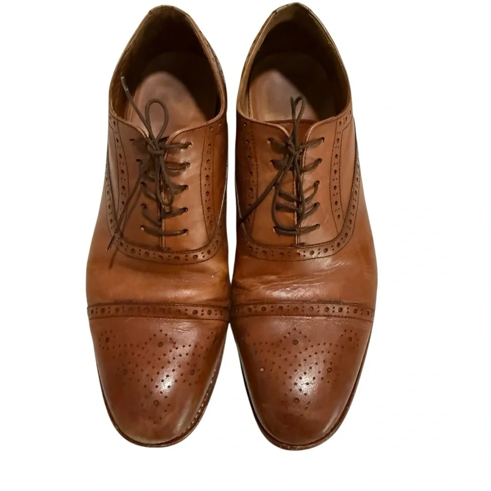 Warfield & Grand Men’s Oxford Dress Shoes Size US 13 Chestnut Leather Captoe